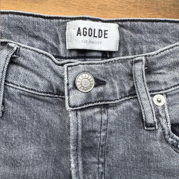 AGOLDE Nico High Waist Slim Foretold Grey Raw Hem 27 - Picture 4 of 8